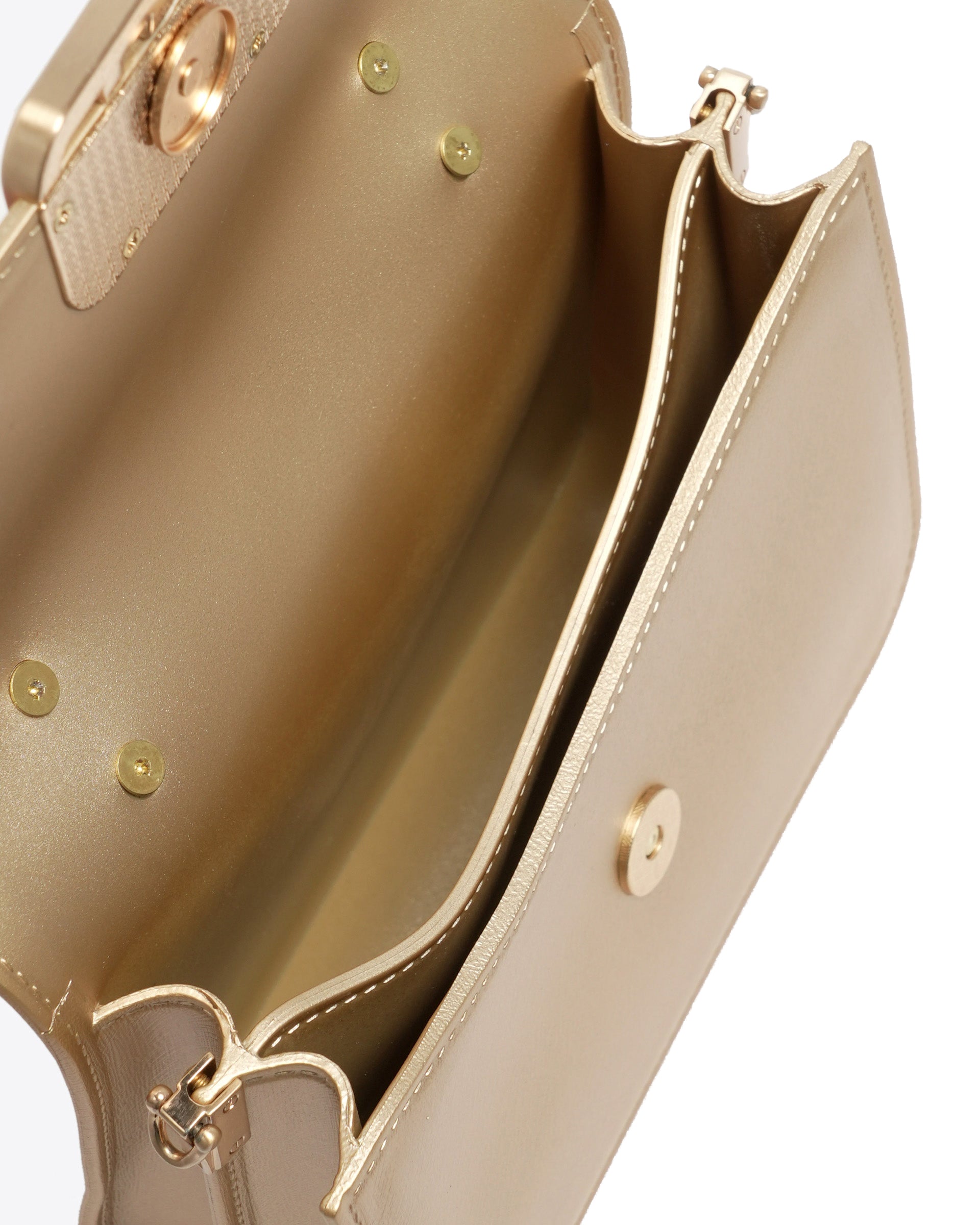 Borsa a mano da donna 100% Pvc FLAT EAR-GOLD + BRUSH GOLD Marc Ellis