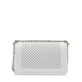 Borsa a mano da donna 100% Pvc FLAT M BALL-OFF BLANC + BRUSH SILVER Marc Ellis