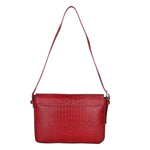 Azzurra Borsa a spalla da donna Vera pelle croco 05699-C10 ROSSO SCURO Gave Lux