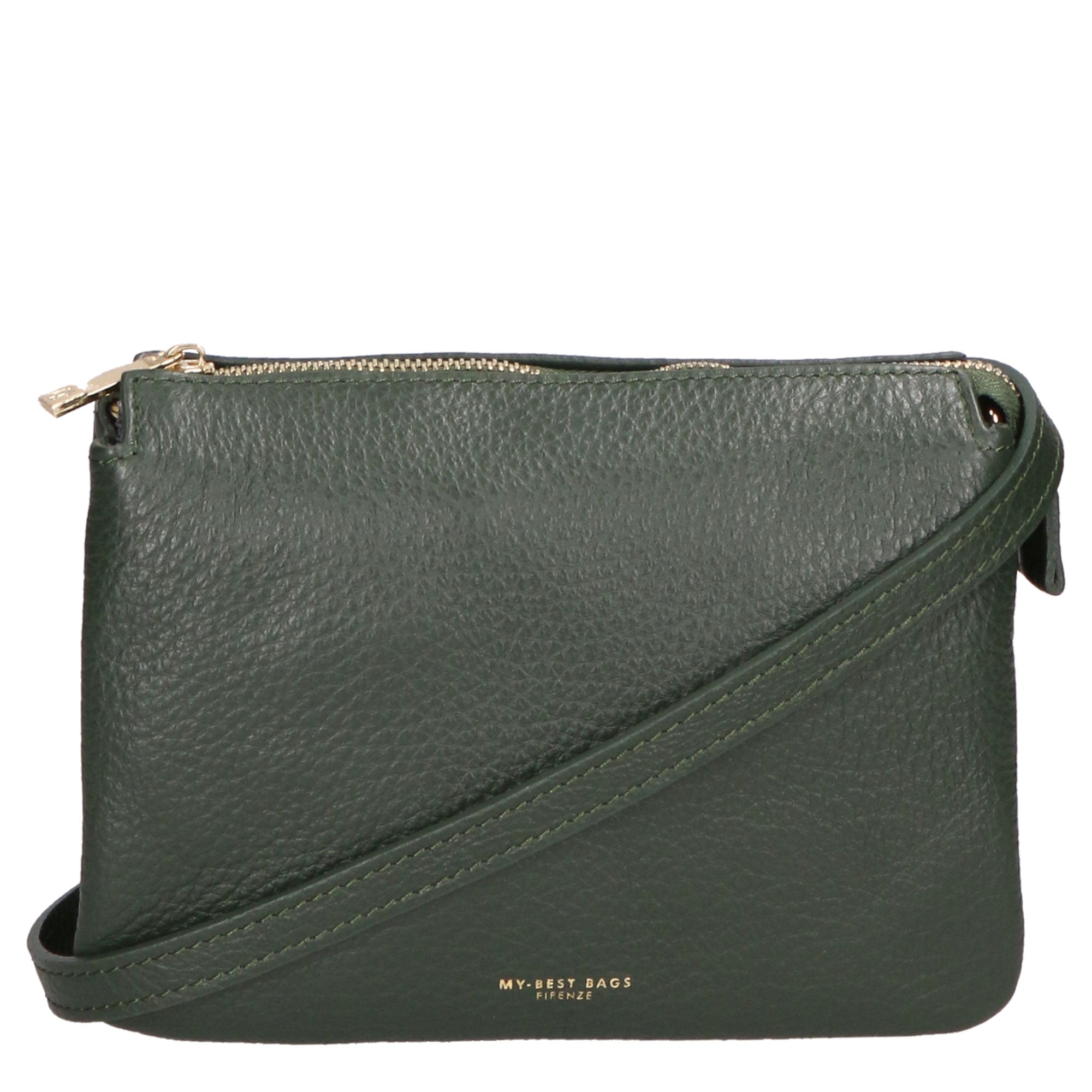 Borsa a tracolla da donna Vera pelle MYB-6054-FW-D14 VERDE SCURO DARK GREEN My Best Bag