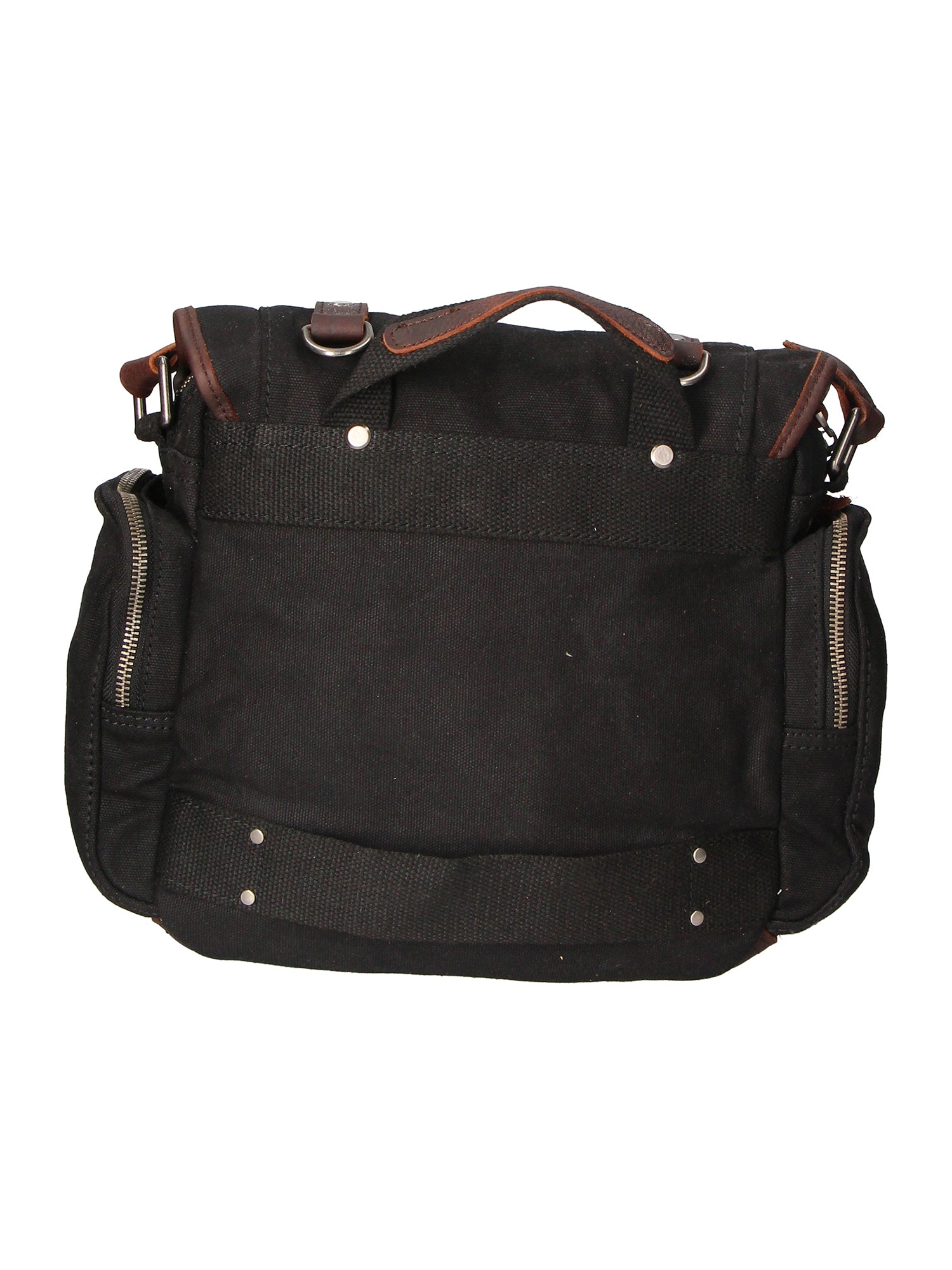 Mia Borsa a tracolla unisex Canvas e vera pelle ZG3003-NERO BLACK Gave Lux