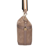 Vera pelle 04163-L134 TAUPE SCURO +SC11 TAUPE SCURO Borsa a spalla da donna Elowen Ultra Chiara Ferretti