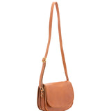Borsa a tracolla da donna 100% vera pelle 4582-MIELE Alessia Firenze