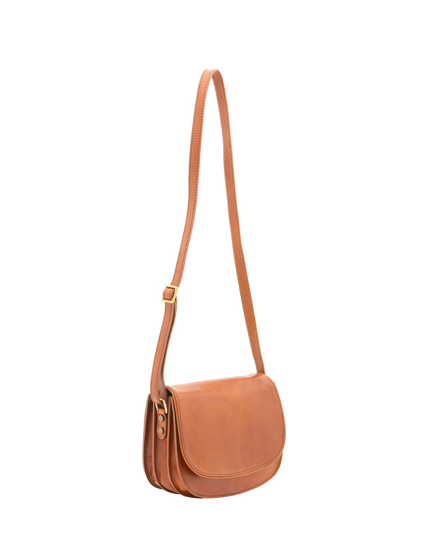 Borsa a tracolla da donna 100% vera pelle 4582-MIELE Alessia Firenze