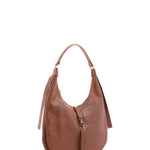 Borsa a spalla da donna 100% vera pelle 4607-MARRONE Alessia Firenze