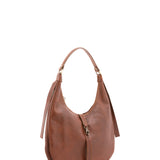 Borsa a spalla da donna 100% vera pelle 4607-MARRONE Alessia Firenze