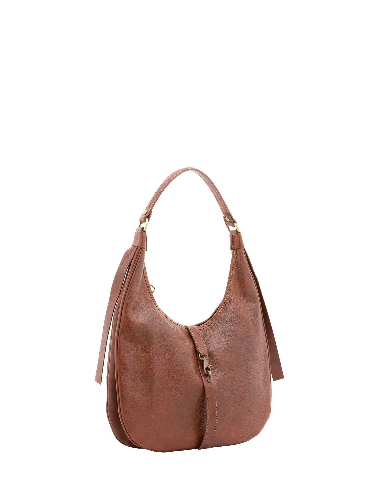 Borsa a spalla da donna 100% vera pelle 4607-MARRONE Alessia Firenze