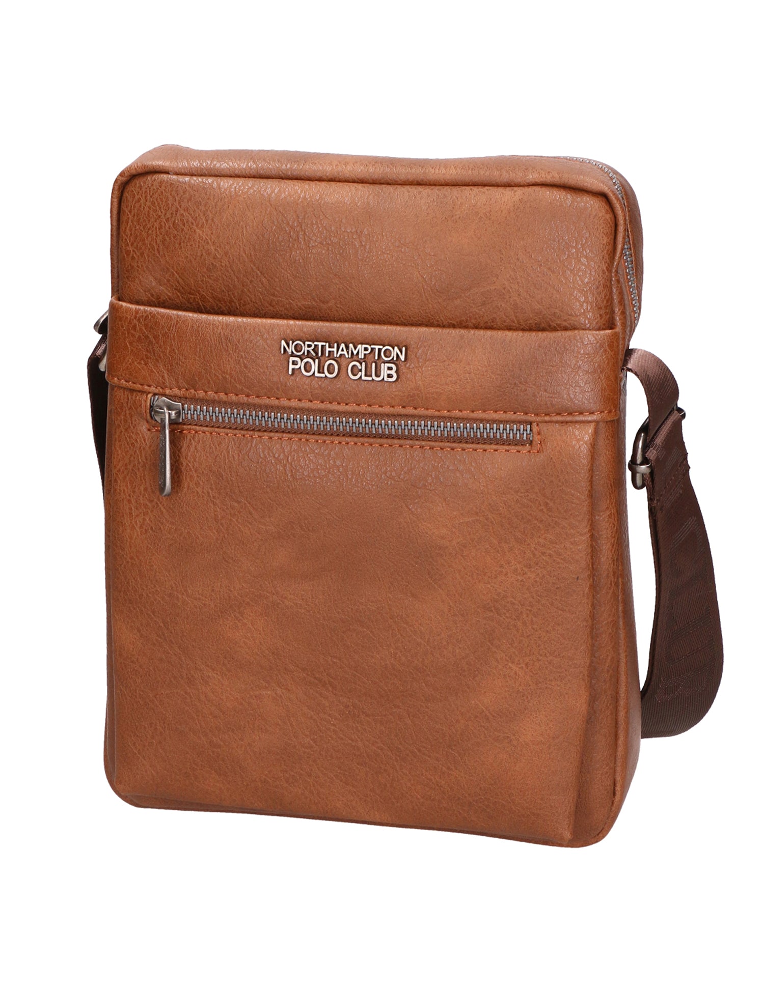 Borsa a tracolla uomo 100% pelle PU PCL3003-BROWN Northampton Polo Club