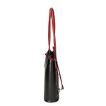 Fabiola Borsa a spalla da donna 100% pelle 9039-NERO ROSSO Gave Lux