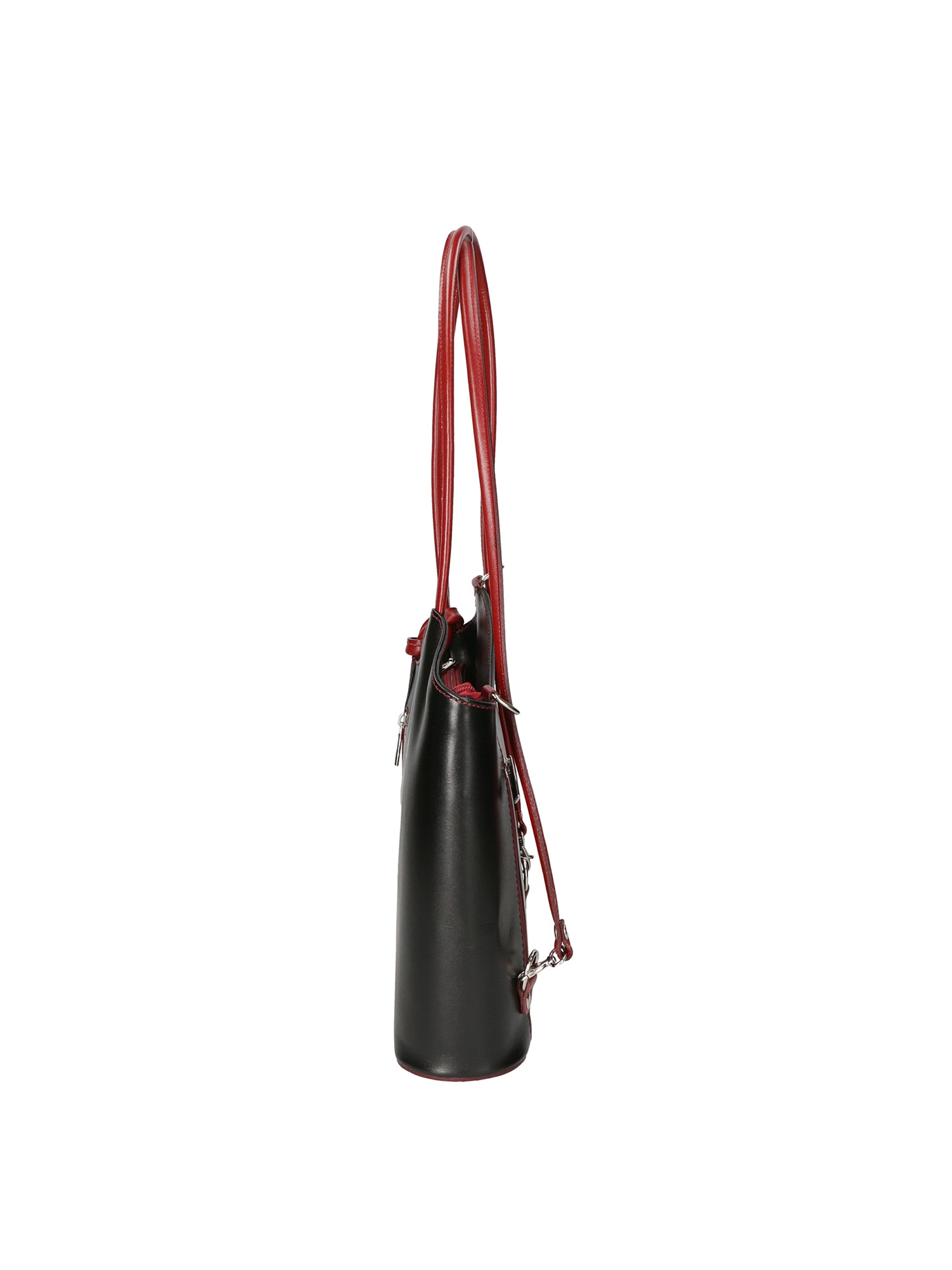Fabiola Borsa a spalla da donna 100% pelle 9039-NERO ROSSO Gave Lux