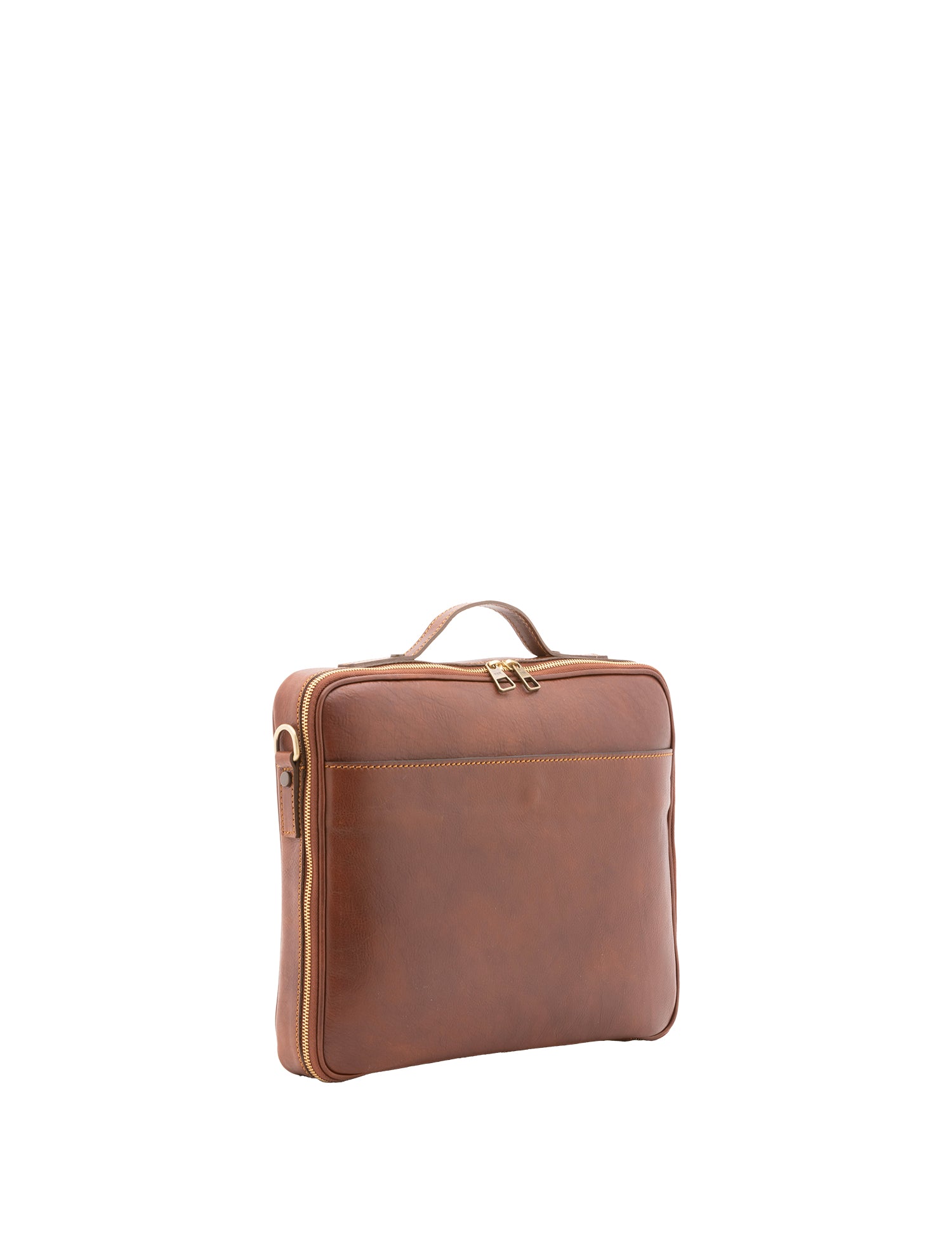 Borsa a mano unisex in vera pelle Made in Italy 4542-MARRONE Alessia Firenze
