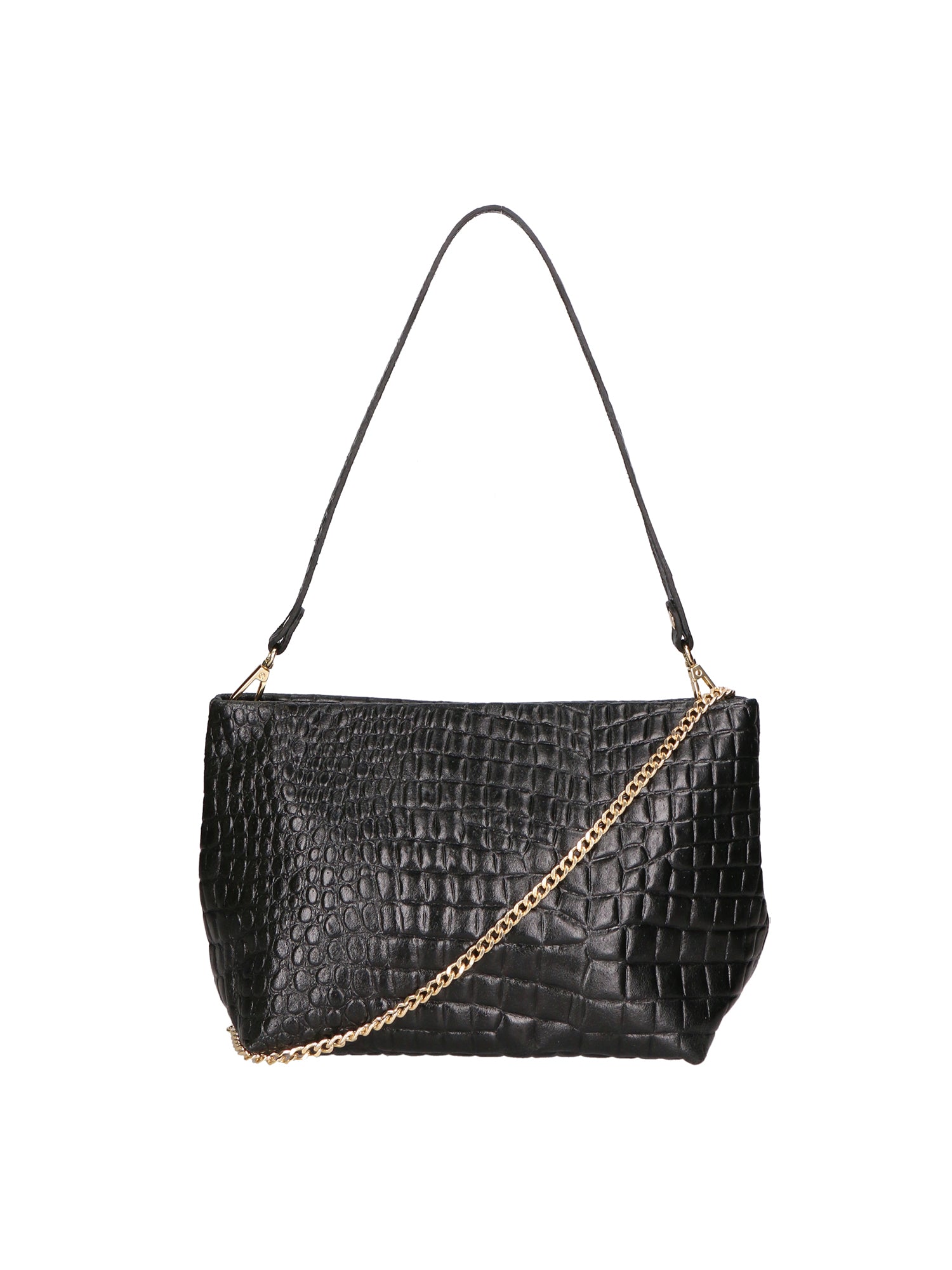 Lorelei Borsa a spalla da donna Vera pelle croco 06498-019 NERO Gave Lux