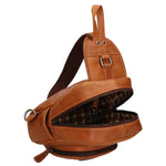 Borsa a tracolla da uomo 100% vera pelle HILB-3110-CUOIO Hill Burry