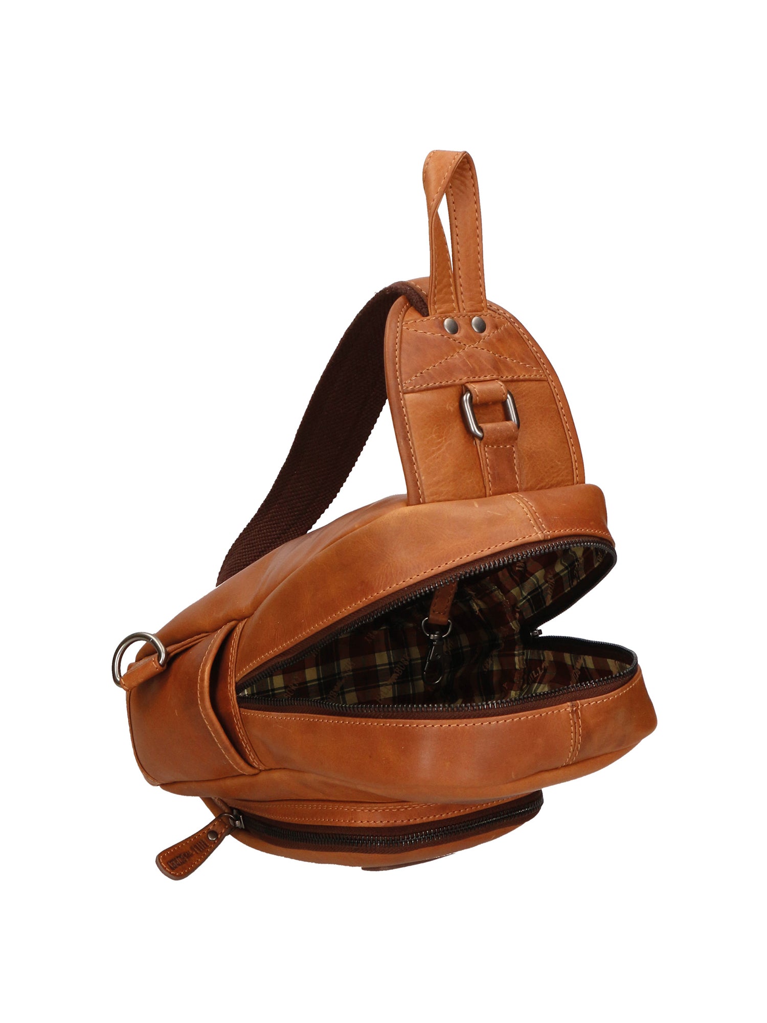 Borsa a tracolla da uomo 100% vera pelle HILB-3110-CUOIO Hill Burry