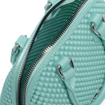 Borsa a mano da donna 100% Pvc FLAT XS BALL-VERDE ACQUA + SILVER Marc Ellis