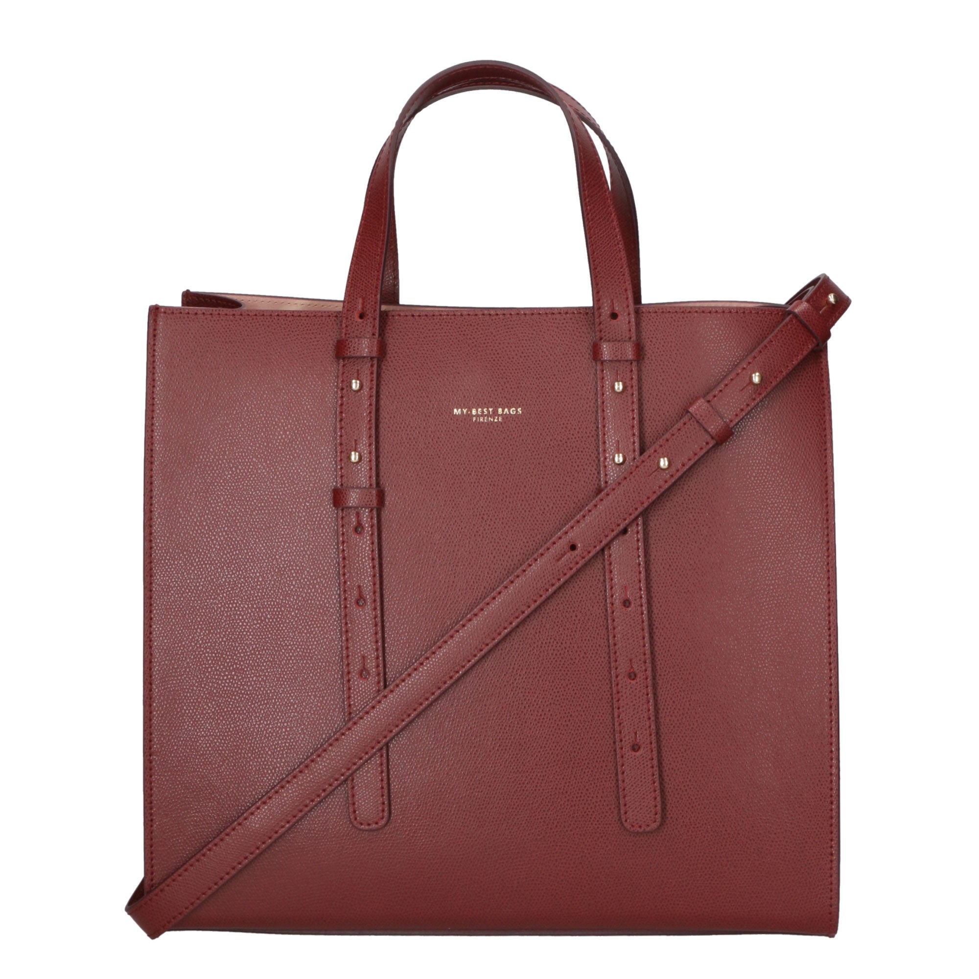 Borsa a mano da donna 100% pelle MYB-8001-FW-PL34 BORGOGNA My Best Bag