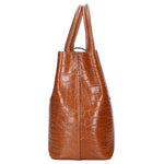 Letizia Borsa a mano da donna Pelle stampata croco 06542-CUOIO COGNAC Gave Lux