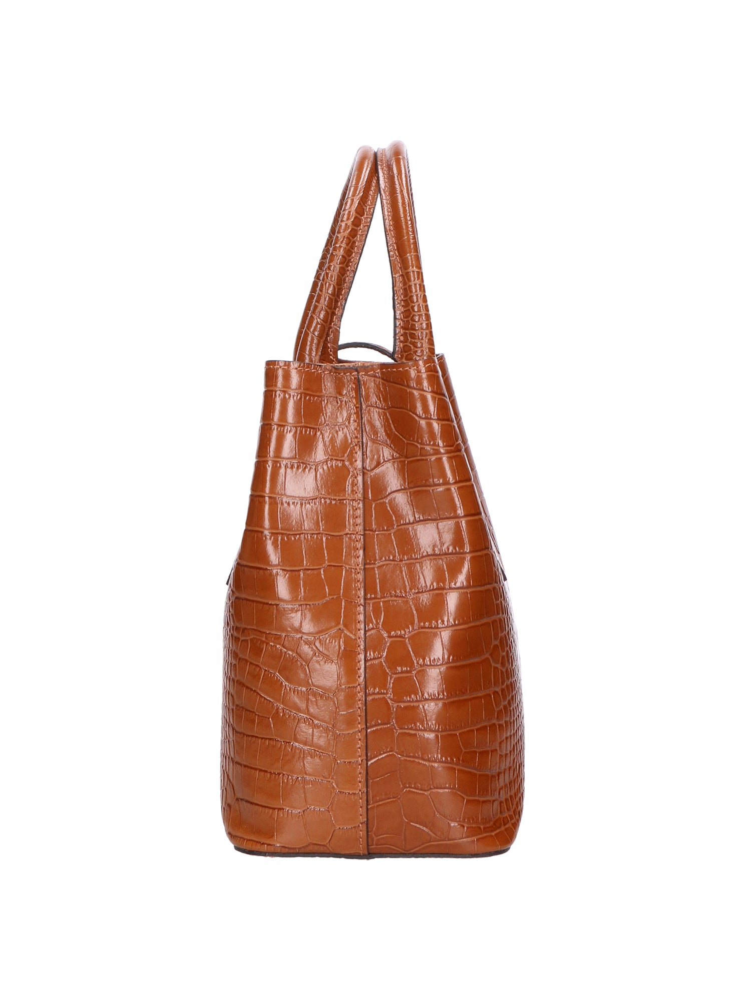 Letizia Borsa a mano da donna Pelle stampata croco 06542-CUOIO COGNAC Gave Lux