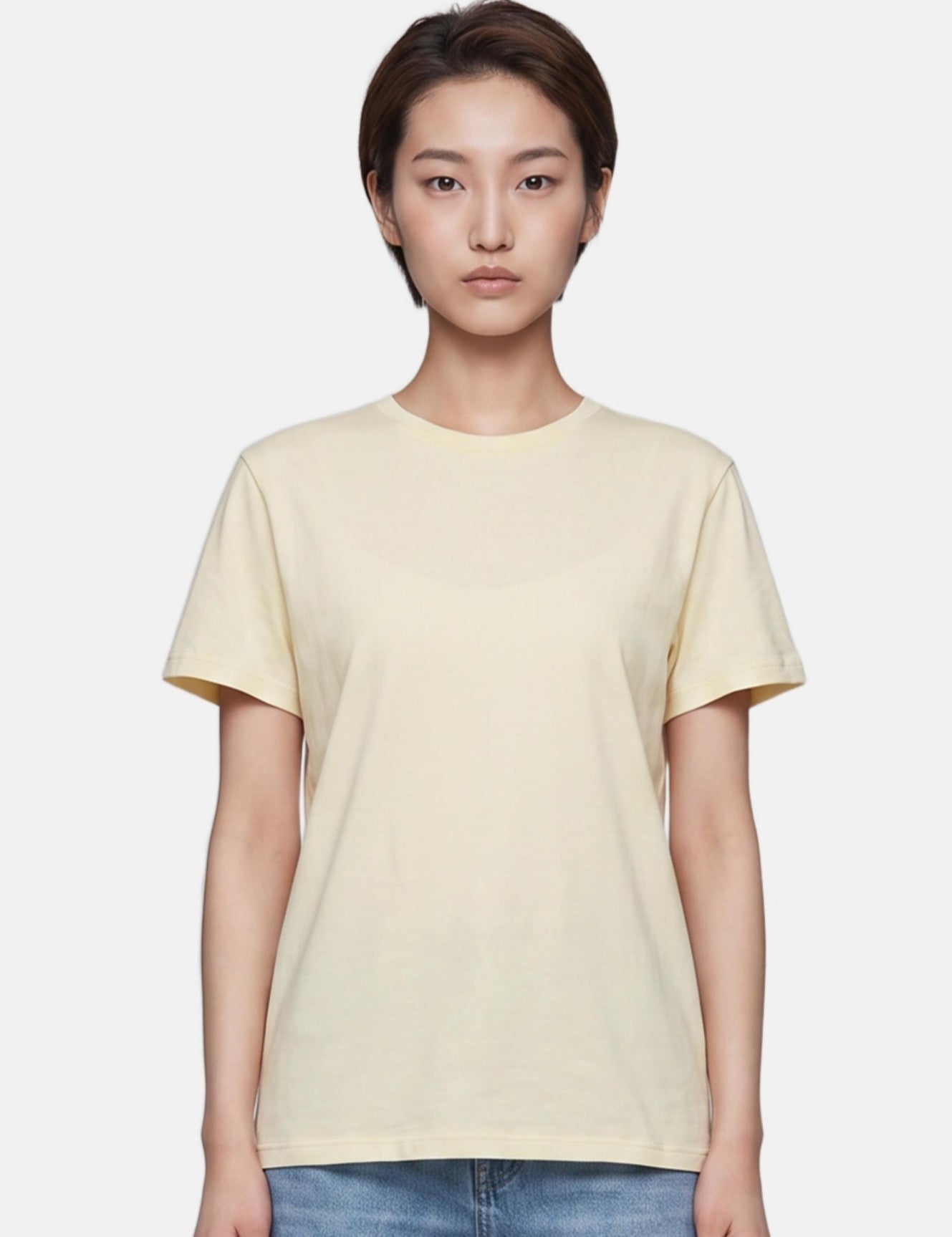 T-shirt in 84% Cotone 16% Elastan Giallo