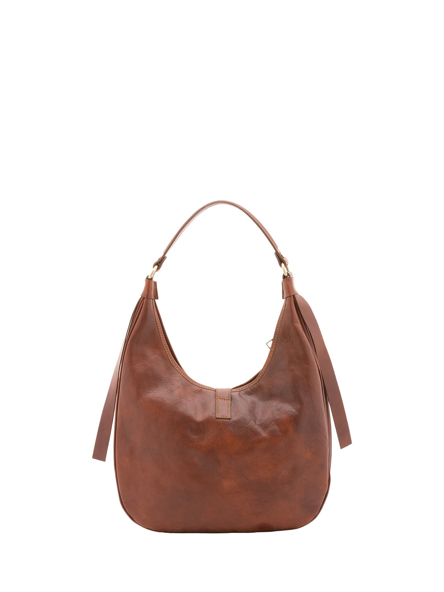 Borsa a spalla da donna 100% vera pelle 4607-MARRONE Alessia Firenze