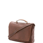 Borsa a mano unisex in vera pelle Made in Italy 4576-TESTA DI MORO Alessia Firenze