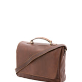 Borsa a mano unisex in vera pelle Made in Italy 4576-TESTA DI MORO Alessia Firenze
