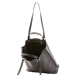 Borsa a spalla unisex in vera pelle Made in Italy 4610-NERO Alessia Firenze