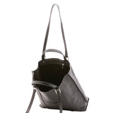 Borsa a spalla unisex in vera pelle Made in Italy 4610-NERO Alessia Firenze