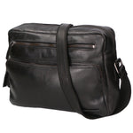 Borsa a tracolla unisex in vera pelle 100% pelle di vacchetta SN5862747-BLACK Santini Firenze