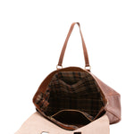 Borsa da viaggio unisex in vera pelle 100% cotone 4066-MARRONE Alessia Firenze