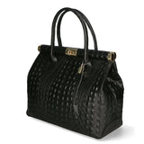 Deborah Borsa a mano da donna Pelle Croco Stampata 7727-C28 NERO Gave Lux