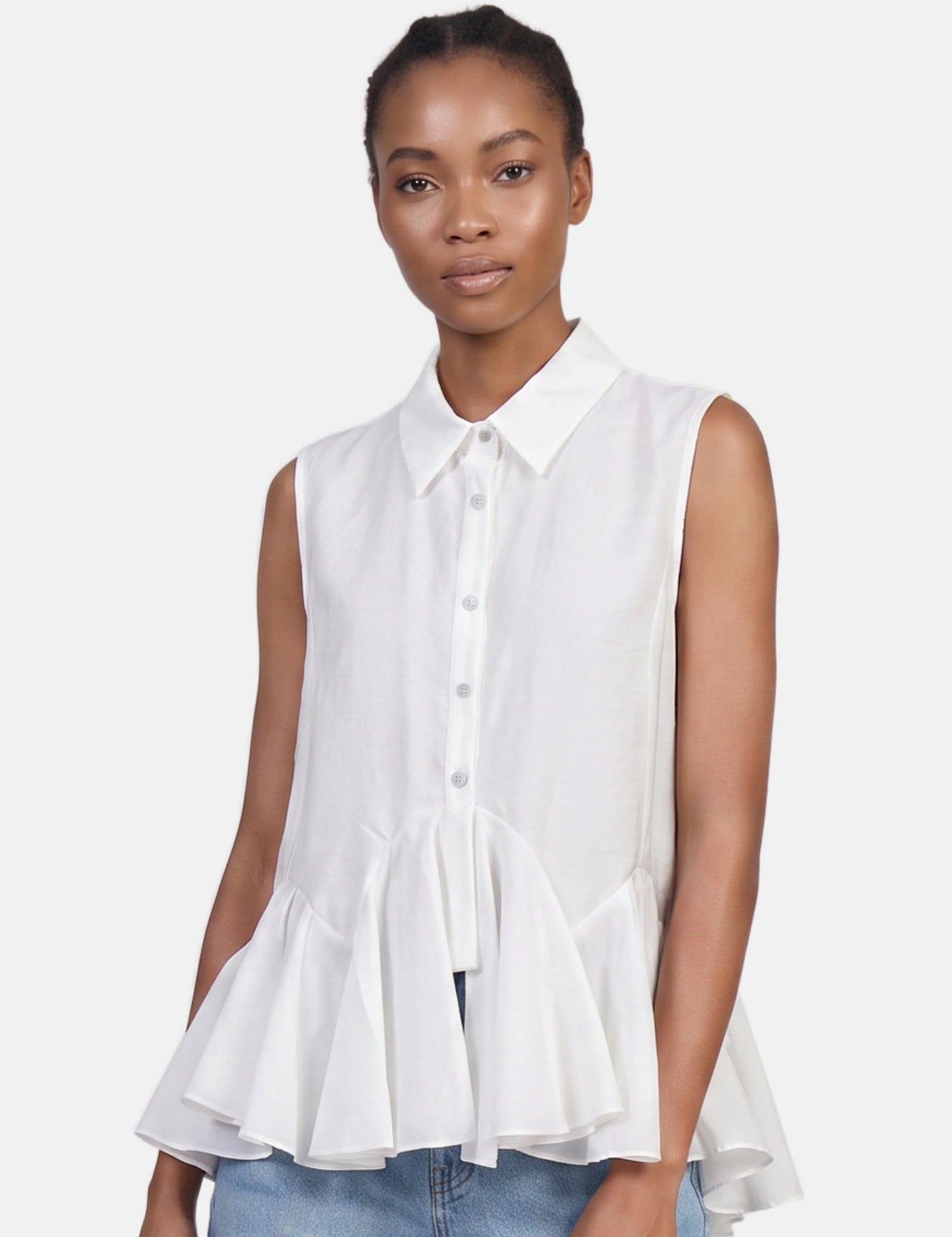 Blusa in 86 Lyocell 14 Poliestere Bianco