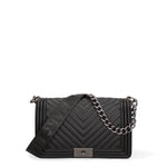 Borsa a mano da donna 100% Pvc FLAT-M 24-BLACK - SATIN CDF Marc Ellis