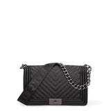 Borsa a mano da donna 100% Pvc FLAT-M 24-BLACK - SATIN CDF Marc Ellis