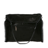 Willelmina Borsa a spalla da donna 100% PU Leather N-9606-NERO Gave Lux