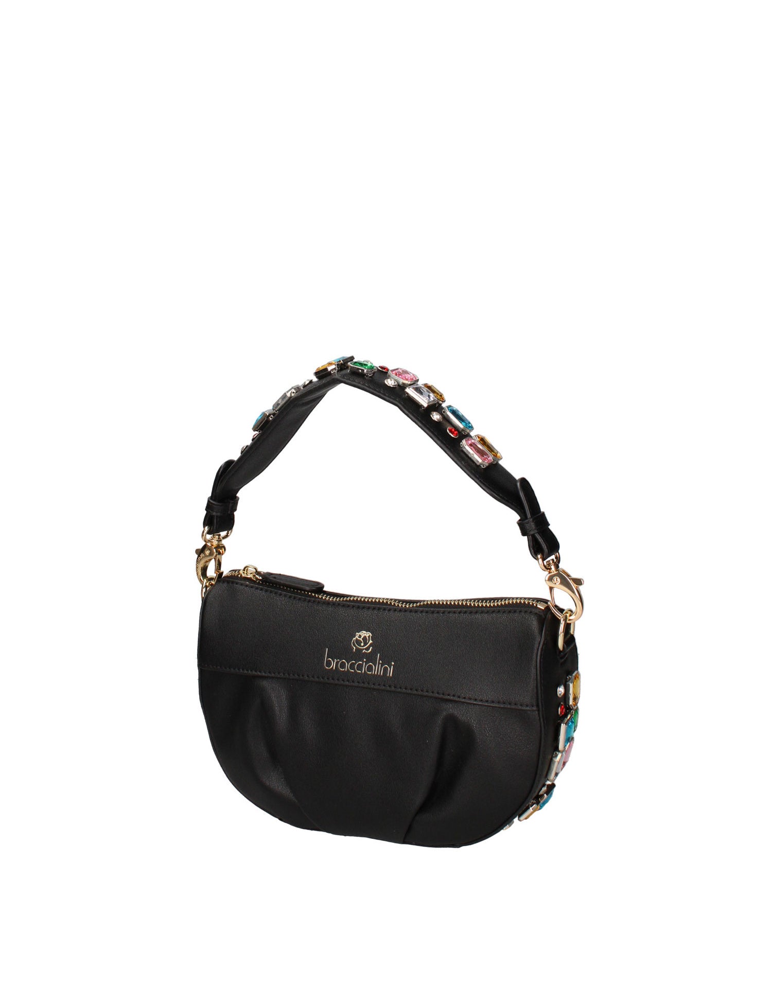 Eterea Chic Borsa a spalla da donna 100% poliuretano B17173-NERO Braccialini