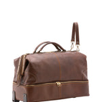 Borsa da viaggio unisex in vera pelle Made in Italy 4084-TESTA DI MORO Alessia Firenze