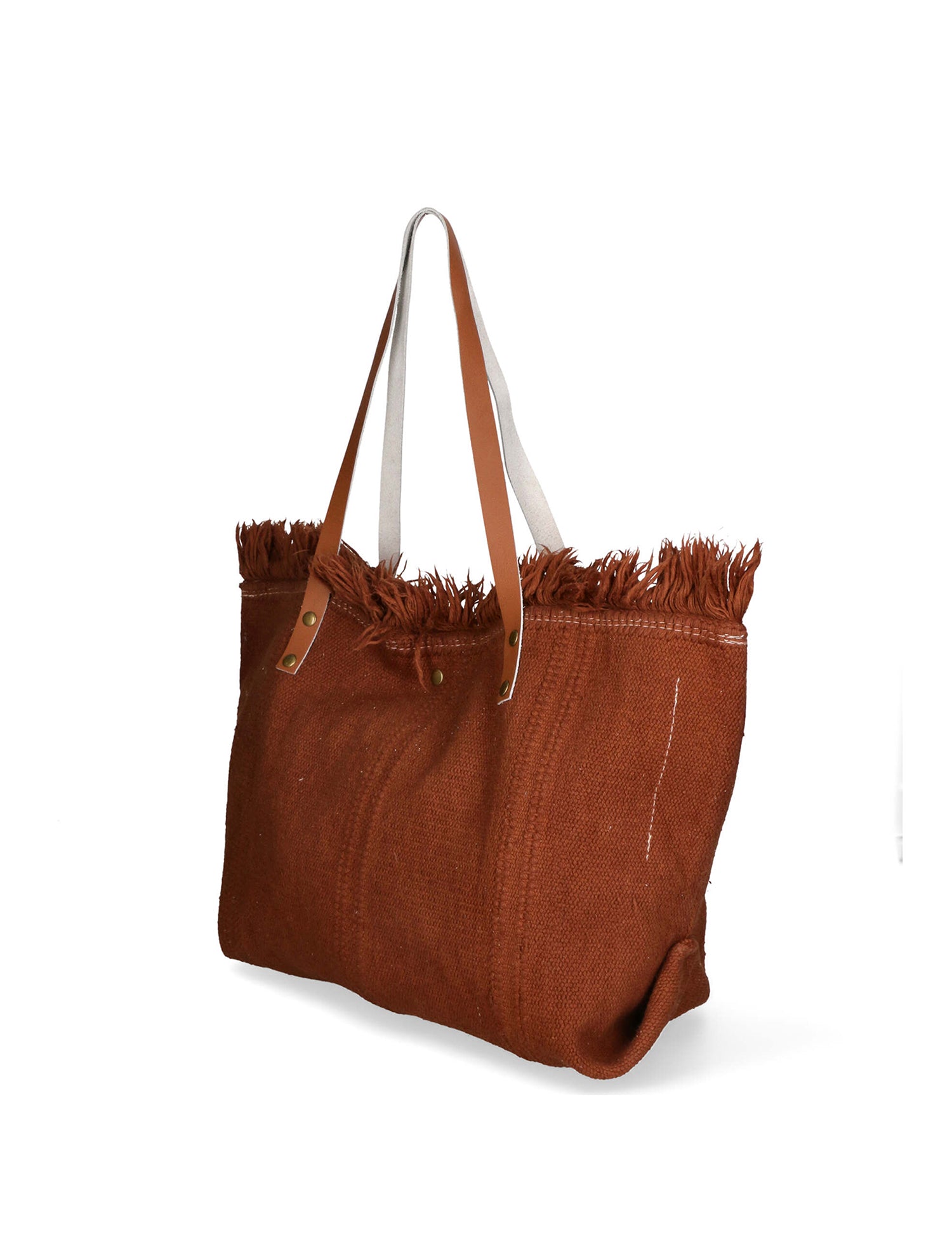 Agnese Borsa Shopper da donna Cotone e pelle 04649-D21 MARRONE BROWN Gave Lux