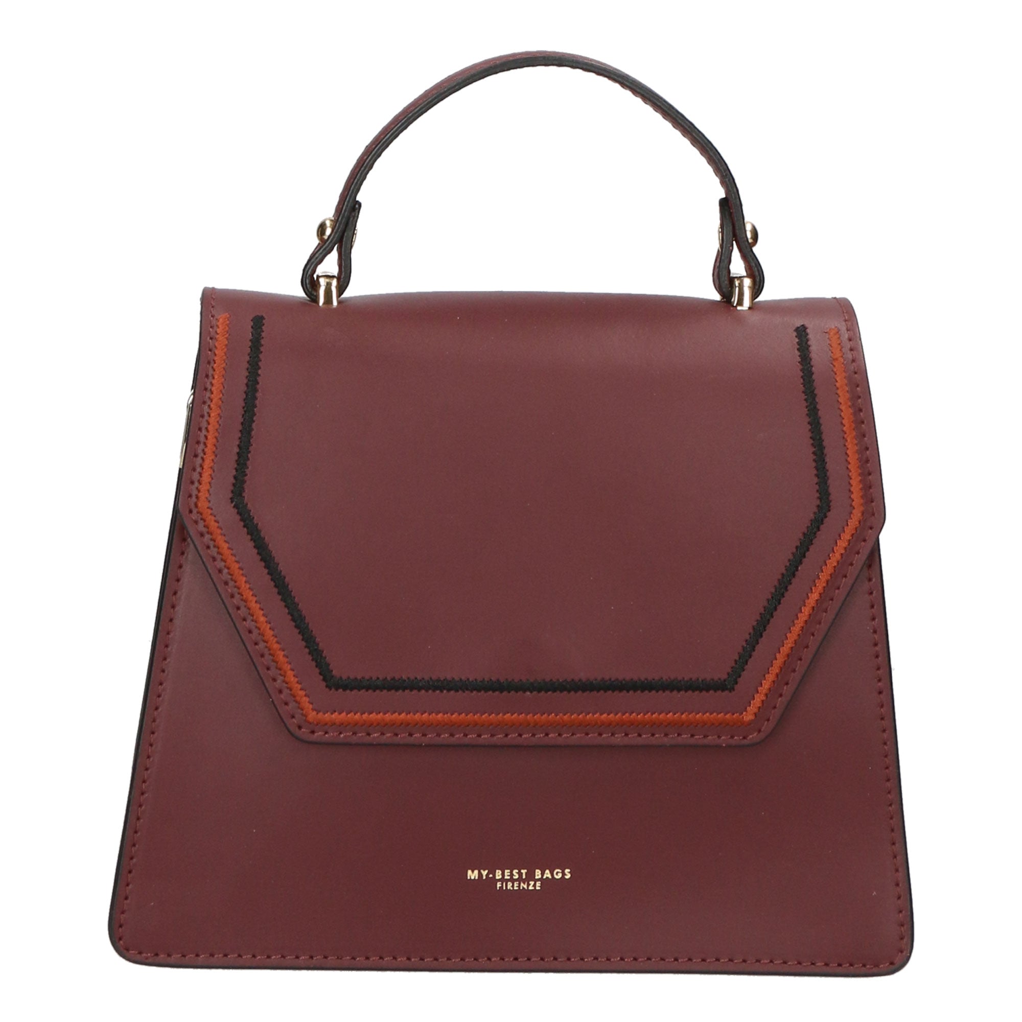 Borsa a mano da donna 100% vera pelle MYB-6004-FW-L330 VINO My Best Bag