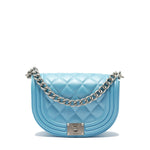 Borsa a mano da donna 100% PVC FLAT ZOE-NORSE BLUE + OFF SILVER Marc Ellis