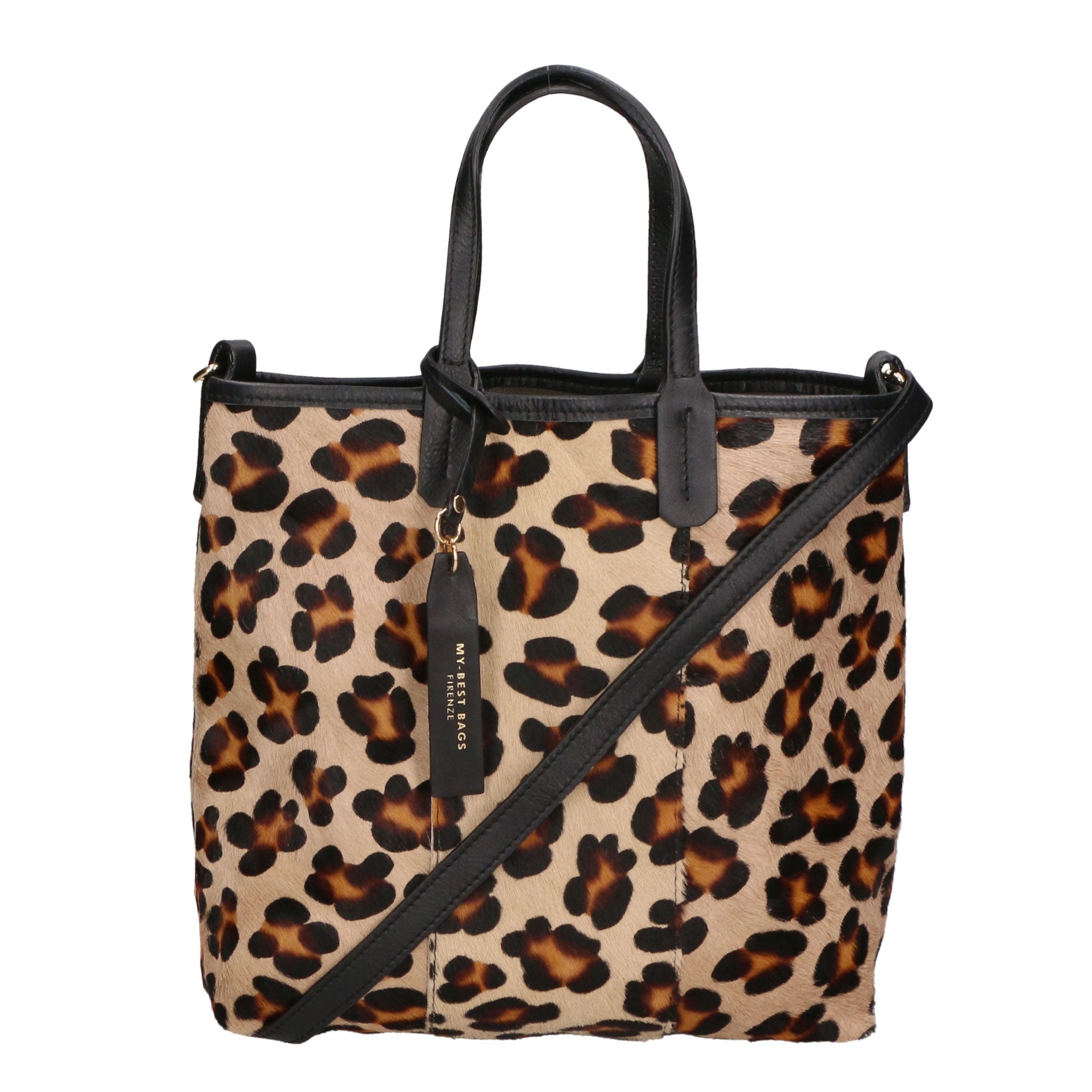 Borsa a mano da donna Vera pelle di cavallino MYB-6038-FW-LEO GRANDE My Best Bag