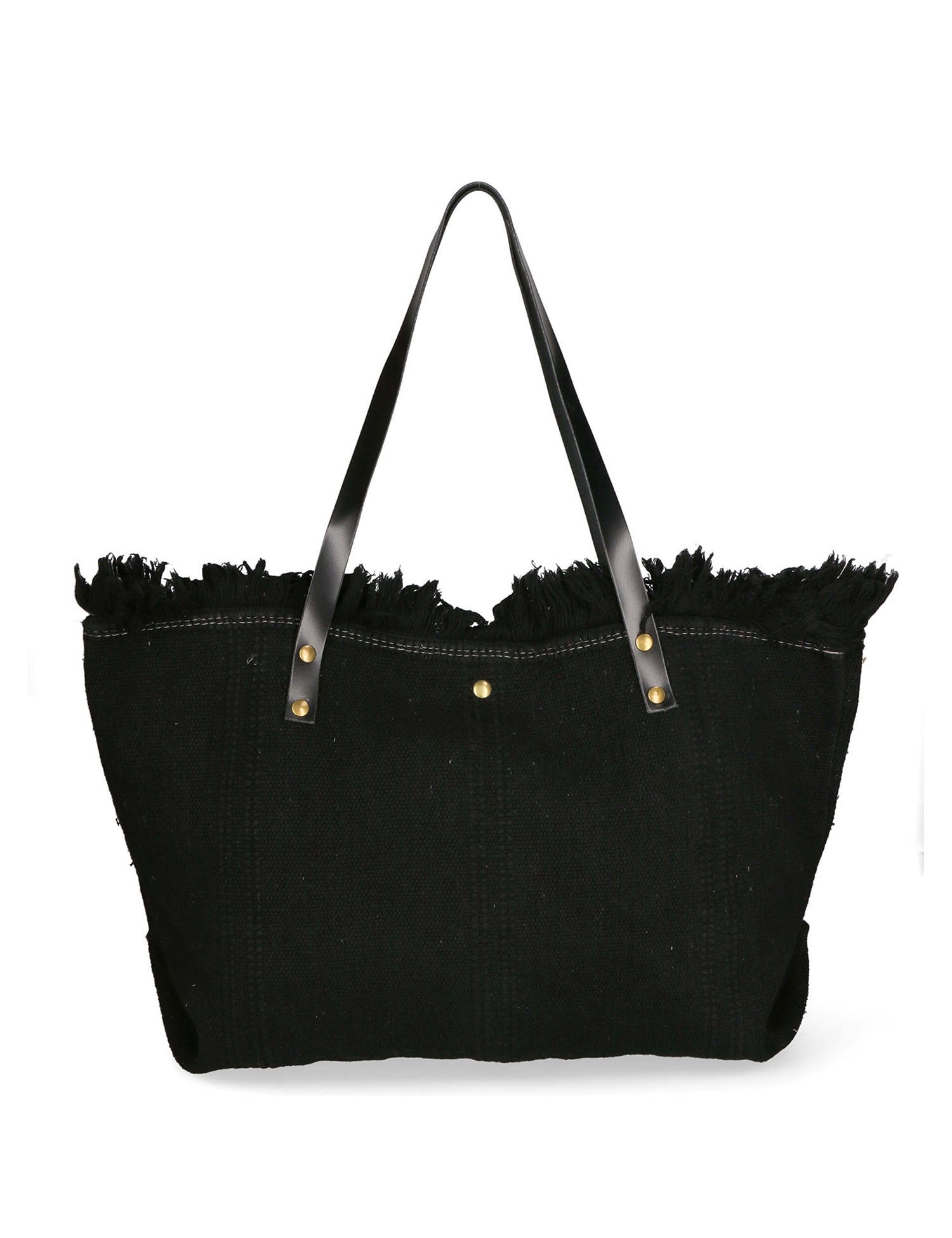 Agnese Borsa Shopper da donna Cotone e pelle 04649-D28 NERO BLACK Gave Lux