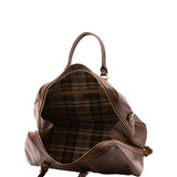 Borsa da viaggio unisex in vera pelle 100% cotone 4040-TESTA DI MORO Alessia Firenze