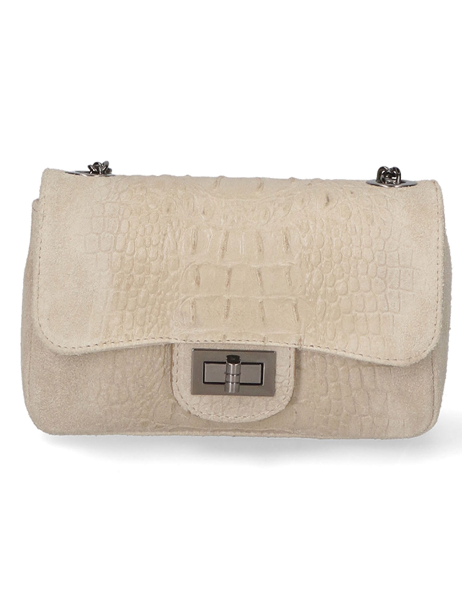Camilla Borsa a tracolla da donna Pelle scamosciata croco 10029-TAUPE Gave Lux