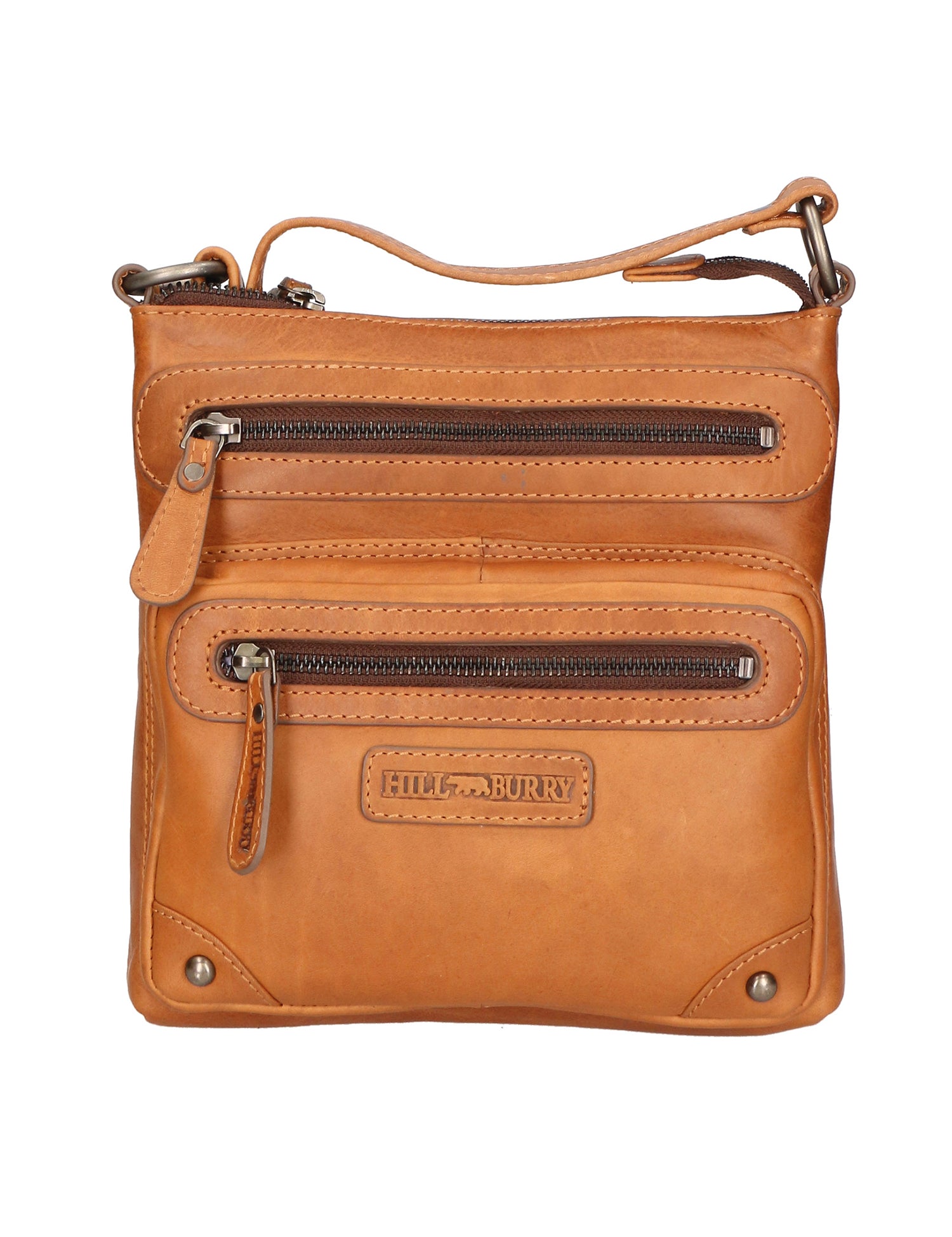 Borsa a tracolla da uomo Vera pelle RFID HILB-15118-CUOIO Hill Burry