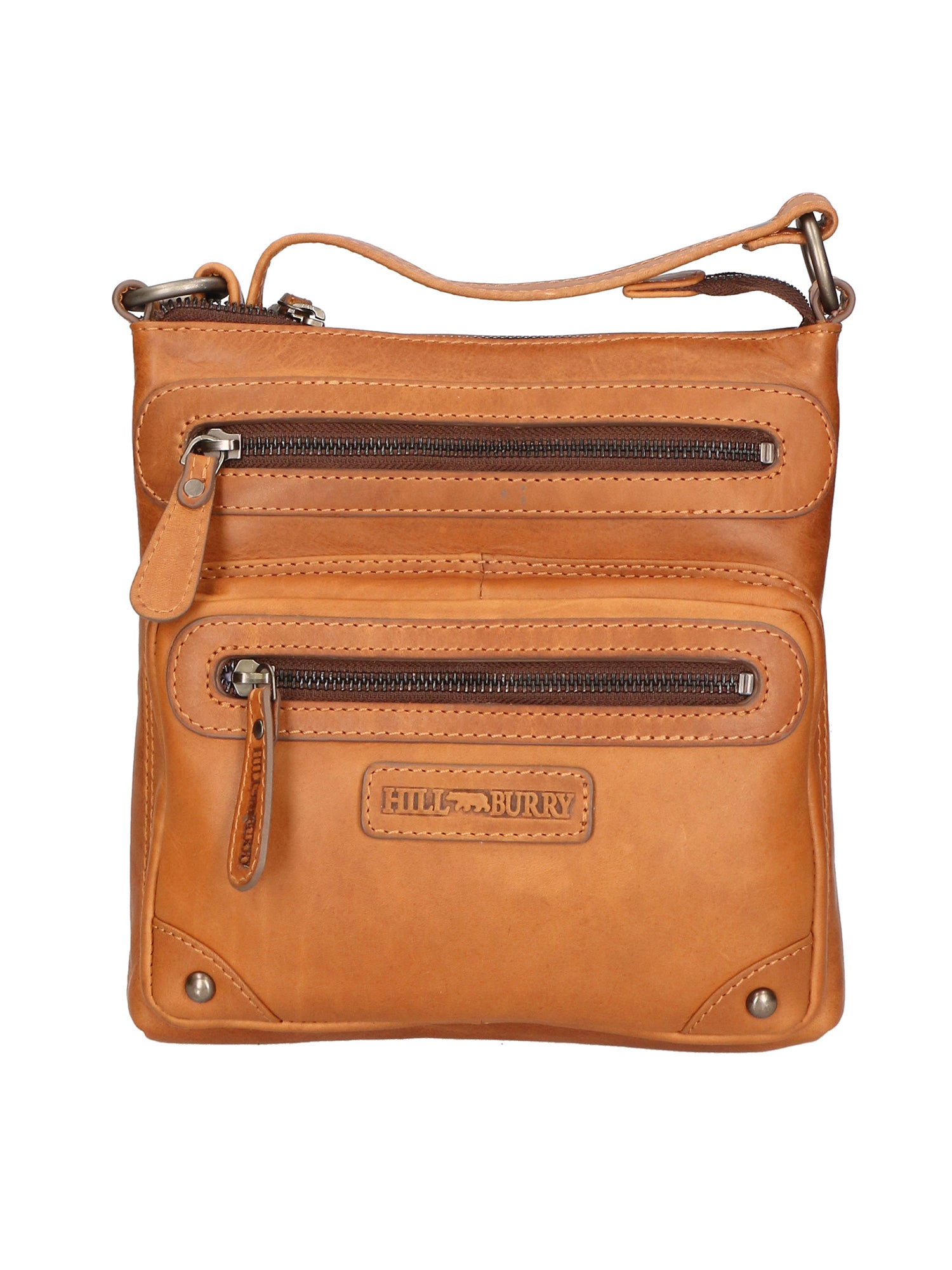 Borsa a tracolla da uomo Vera pelle RFID HILB-15118-CUOIO Hill Burry