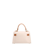 Borsa a mano da donna 100% vera pelle 07221-D37 LATTE+D44 CUOIO Roberta Rossi