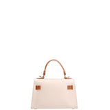 Borsa a mano da donna 100% vera pelle 07221-D37 LATTE+D44 CUOIO Roberta Rossi