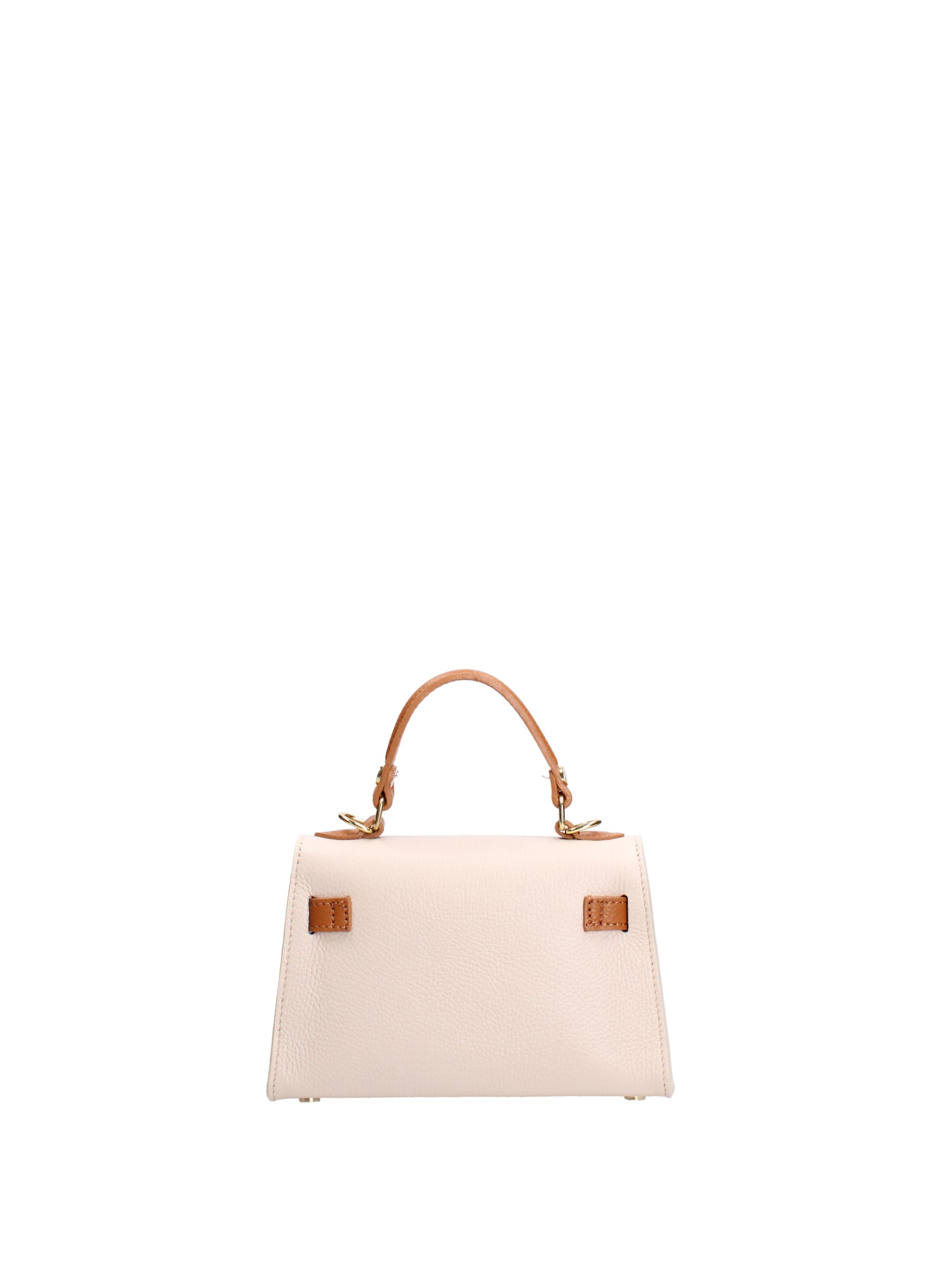 Borsa a mano da donna 100% vera pelle 07221-D37 LATTE+D44 CUOIO Roberta Rossi