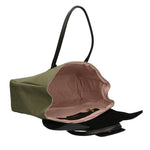 Borsa a mano da donna Vera pelle e cotone MYB-7038-SS-104 MILITARE My Best Bag